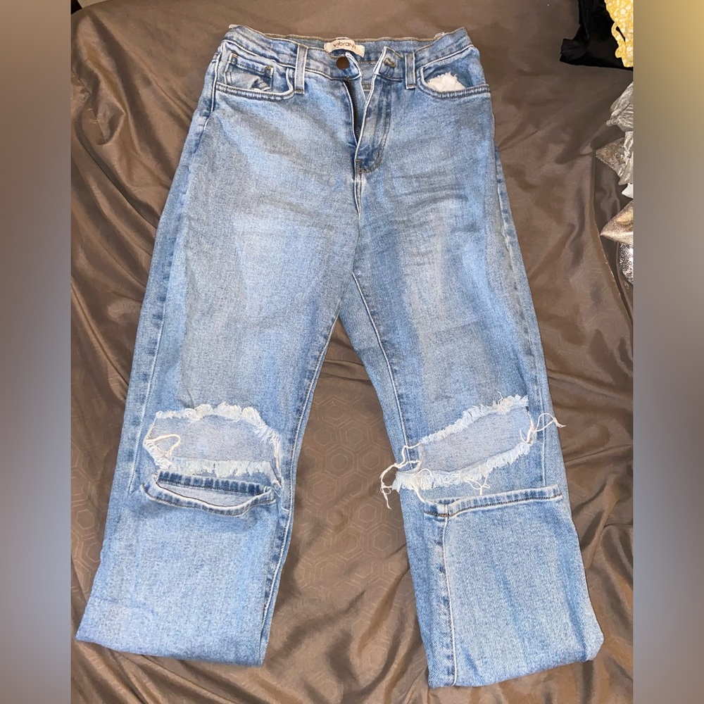 High Waisted Ripped Jeans